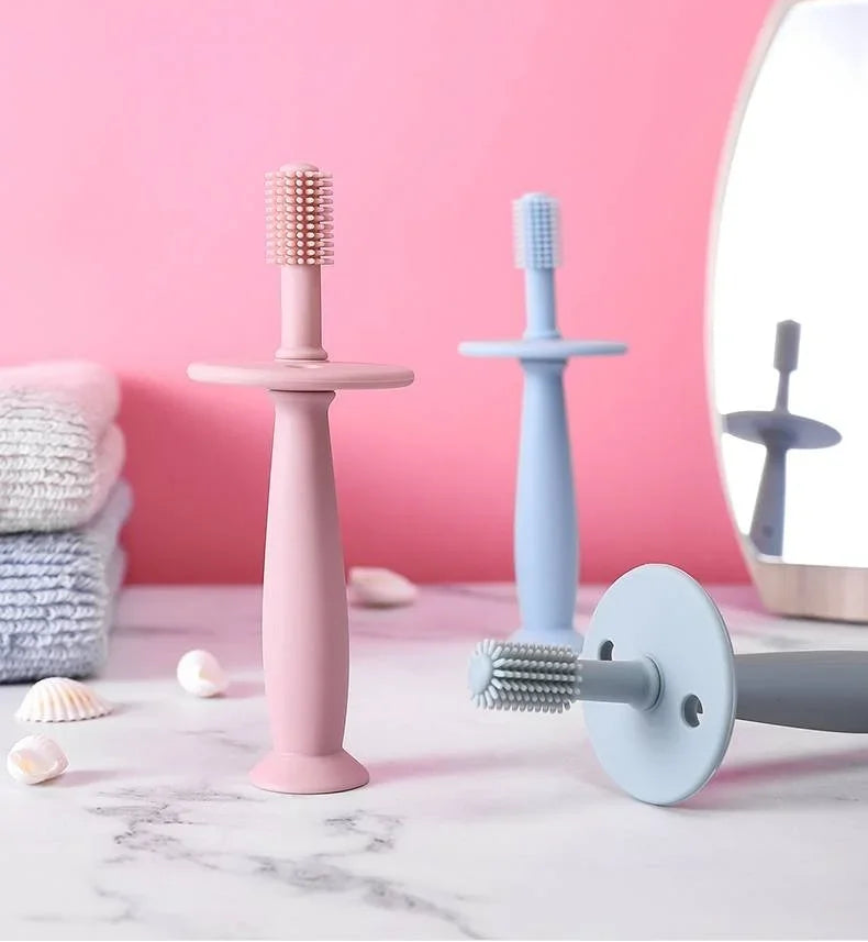 Cepillo de Dientes de Entrenamiento 360° con Protector y Base de Succión