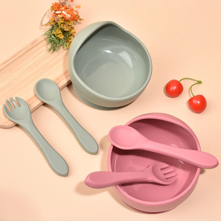 Set de Vajilla plato hondo de Silicona 3 piezas | ¡Adiós a los Platos Voladores!