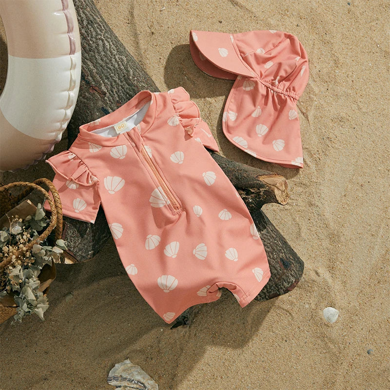 Bañador "Sirenas y Conchitas" – Protección y Ternura en el Agua (0-24M)