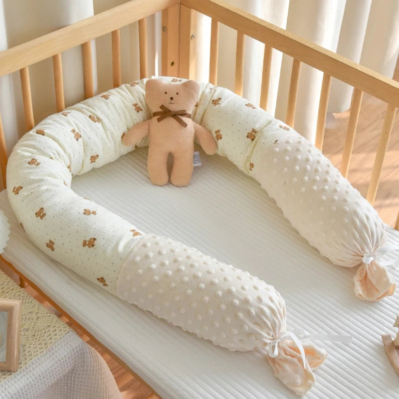 Protector de Cuna Tipo Cilindro Clase A: Almohada Multifuncional y Protector de Barandilla