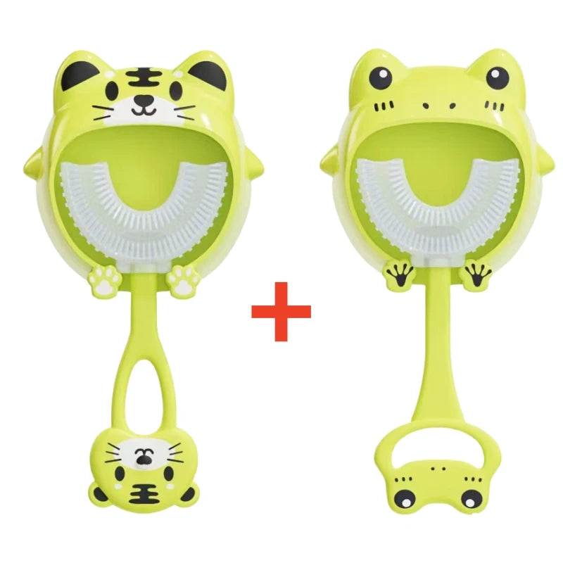 Cepillo de Dientes en U 360° para Niños: Silicona Suave y Limpieza Integral (2-12 Años)