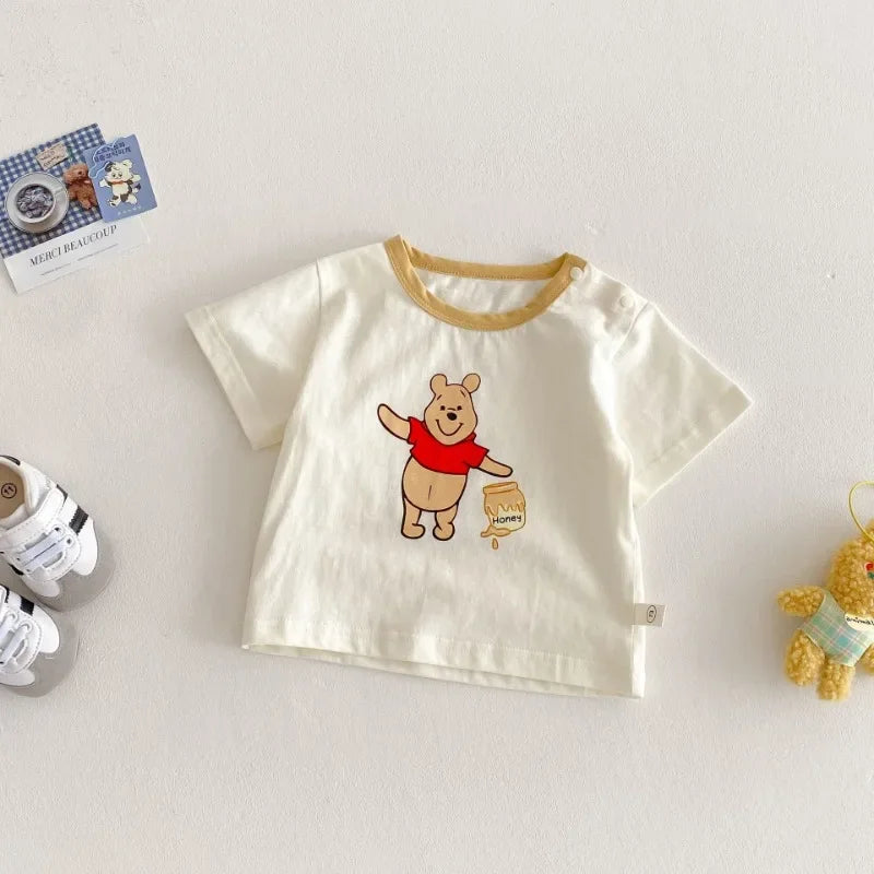 Camiseta y Short de Mezclilla con Tirantes de Winnie Pooh  (9m- 9T)
