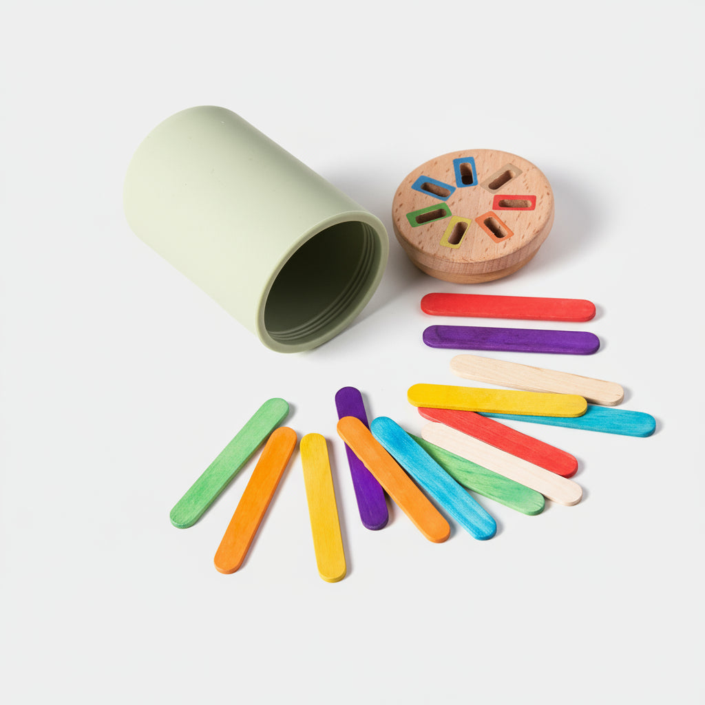 Set de Clasificación Montessori | Madera y Silicona para el Desarrollo Cognitivo