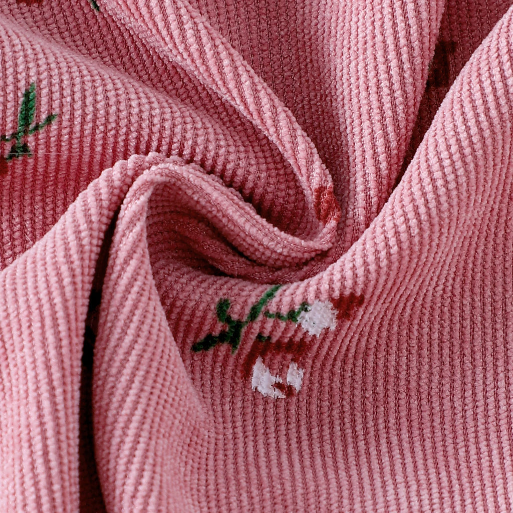 Conjunto Mameluco Floral de Pana: Estilo "Dos Piezas" y Diadema Chic