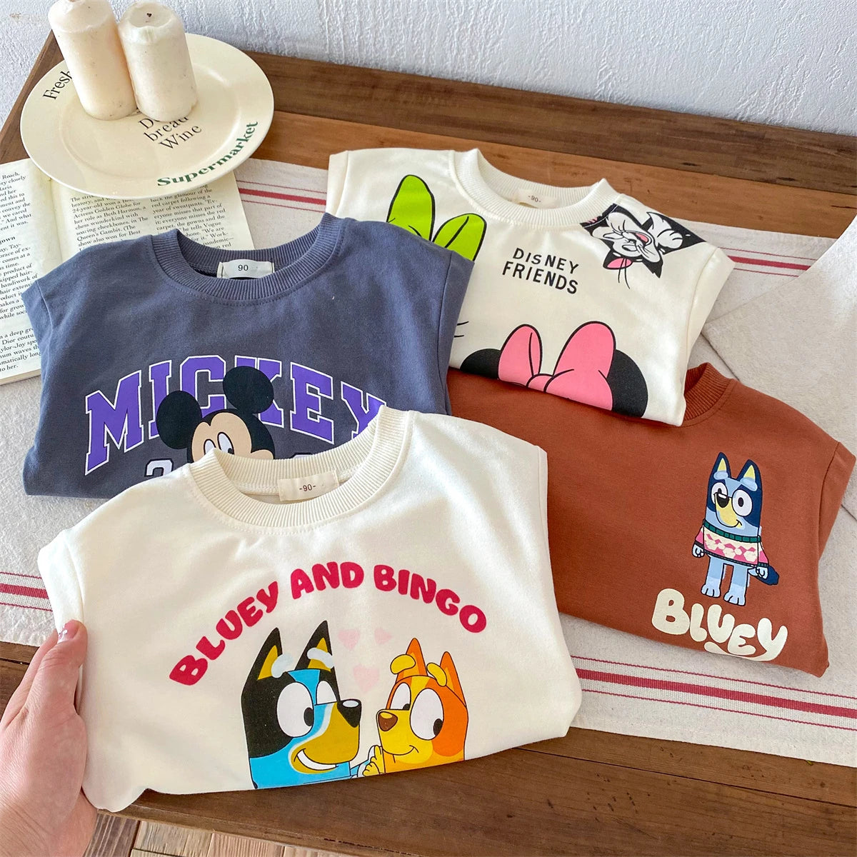 Sudadera Disney/Bluey: Comodidad Suelta y Estilo Casual (Primavera/Otoño) (6M-4T)