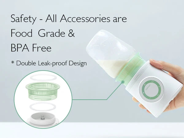 Calentador de Biberones Portátil Momcozy | Inalámbrico, Calentamiento Rápido y Doble Anti-Fugas