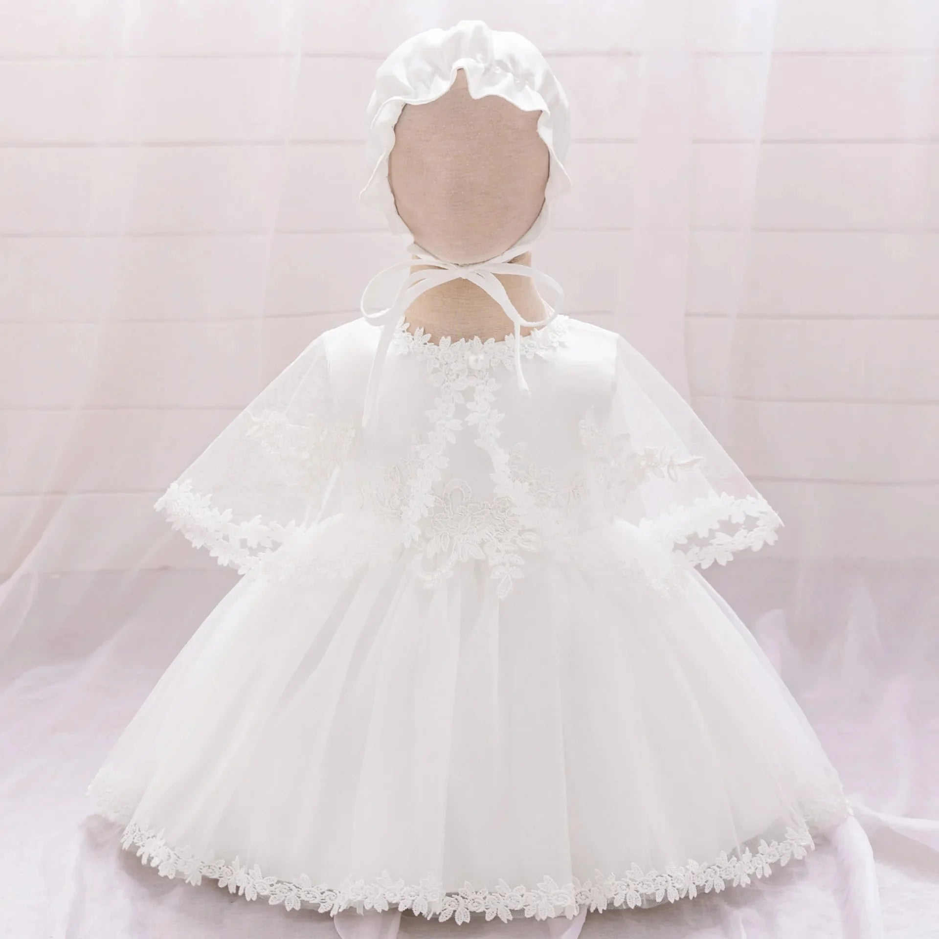 Vestido de Princesa de Tul y Encaje: Set de Dos Piezas para Fiesta y Bautizo