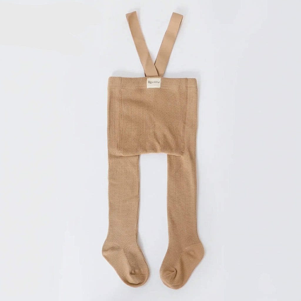 Pantimedias con Tirantes para Bebé (Unisex) - Tejido Sólido de Cintura Alta