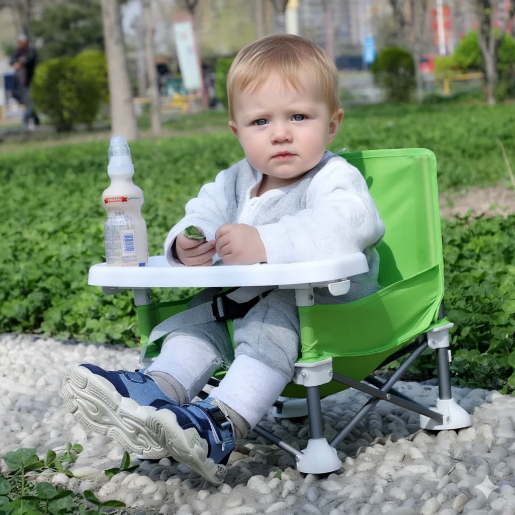 Silla de Comer Plegable y Portátil para Bebé (Con Toldo/Sombrilla)