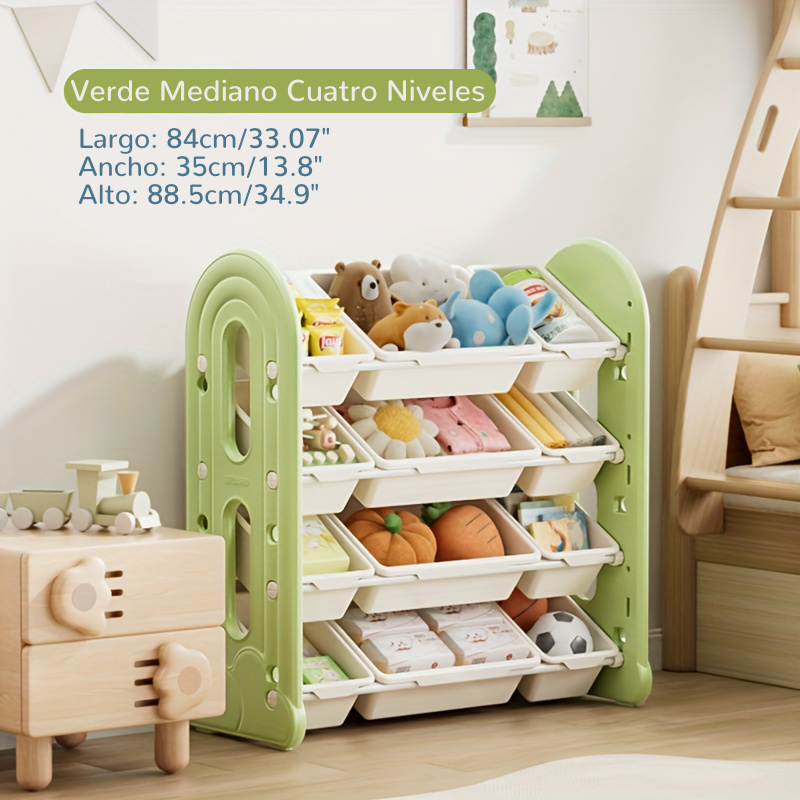 Estantería de Almacenamiento Extragrande de 4 Niveles con Diseño de Nubes