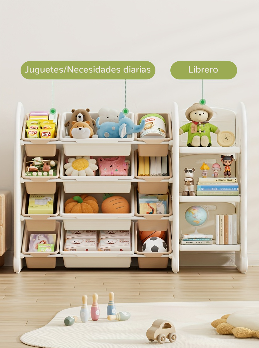 Estantería de Almacenamiento Extragrande de 4 Niveles con Diseño de Nubes