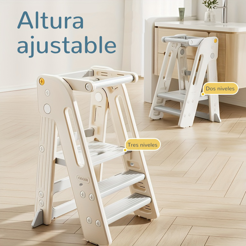 Torre de Aprendizaje Plegable y Ajustable: Fomenta la Independencia de tu Hijo