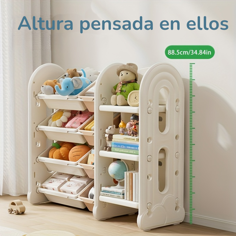 Estantería de Almacenamiento Extragrande de 4 Niveles con Diseño de Nubes