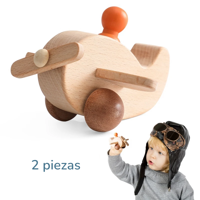 Tren y avión de Madera Didácticos Montessori - Juguete de Aprendizaje