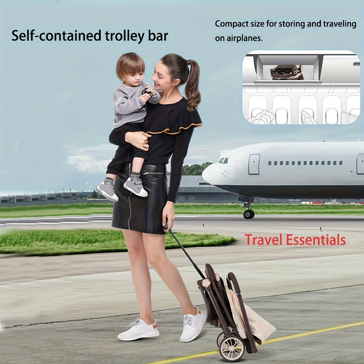 Carriola de Viaje Ultraligera: Plegado a una Mano, Lista para el Avión