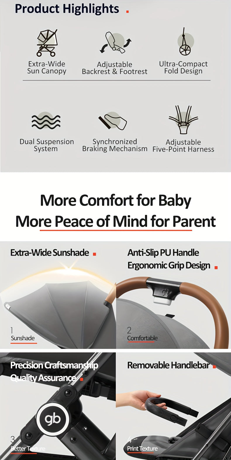 Carriola Plegable GB: Comodidad Extrema y Rendimiento Todo Terreno