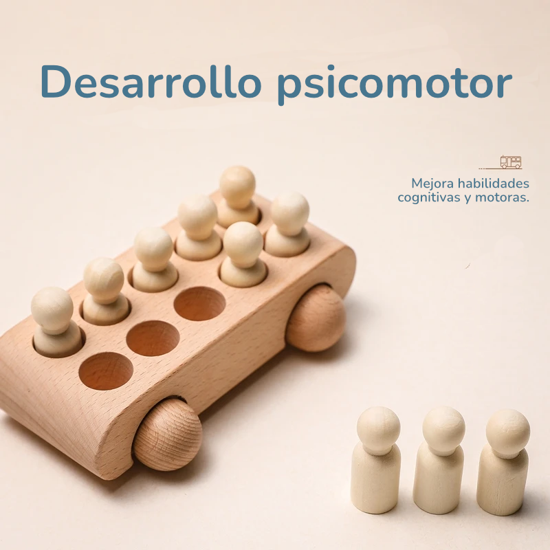 Tren y avión de Madera Didácticos Montessori - Juguete de Aprendizaje