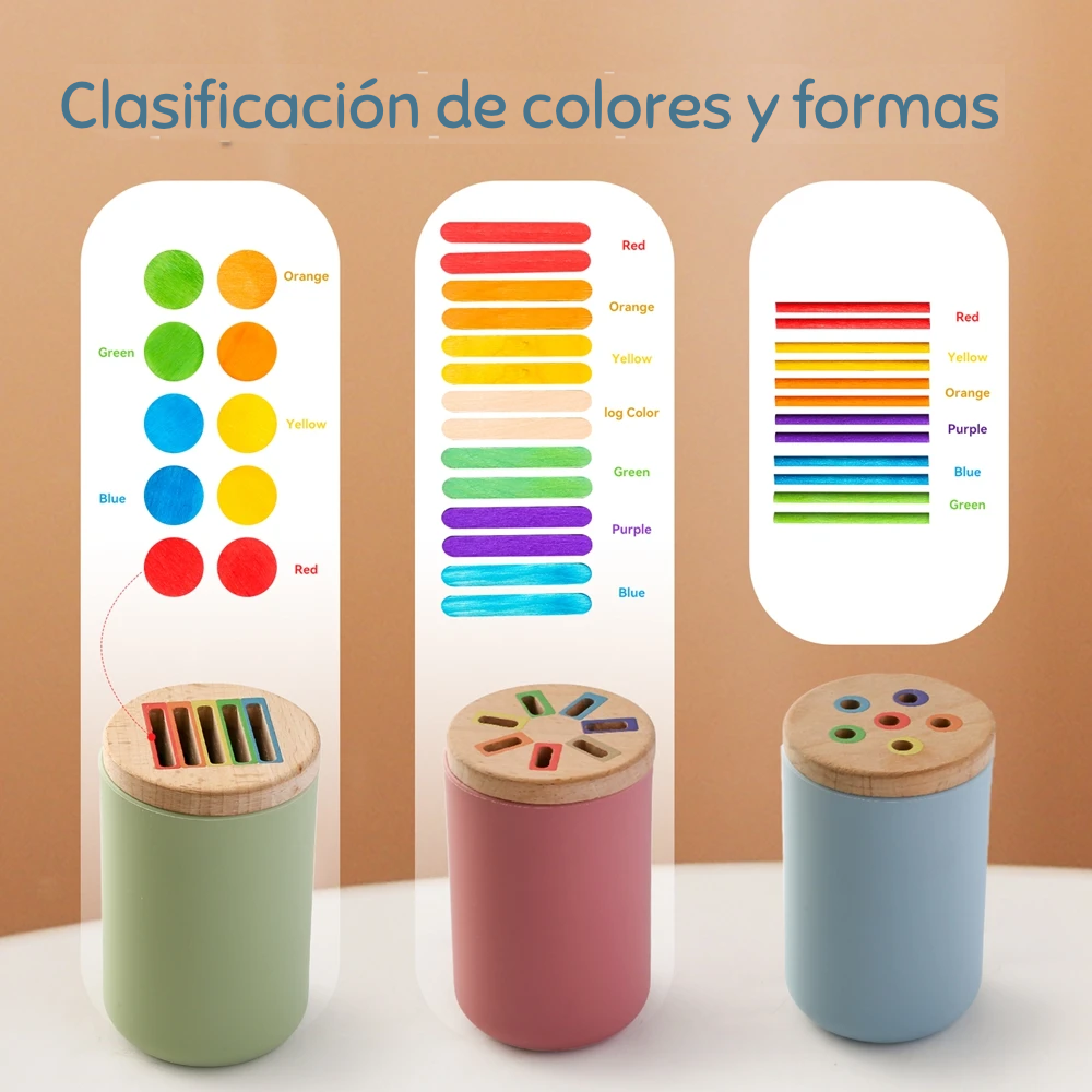 Set de Clasificación Montessori | Madera y Silicona para el Desarrollo Cognitivo