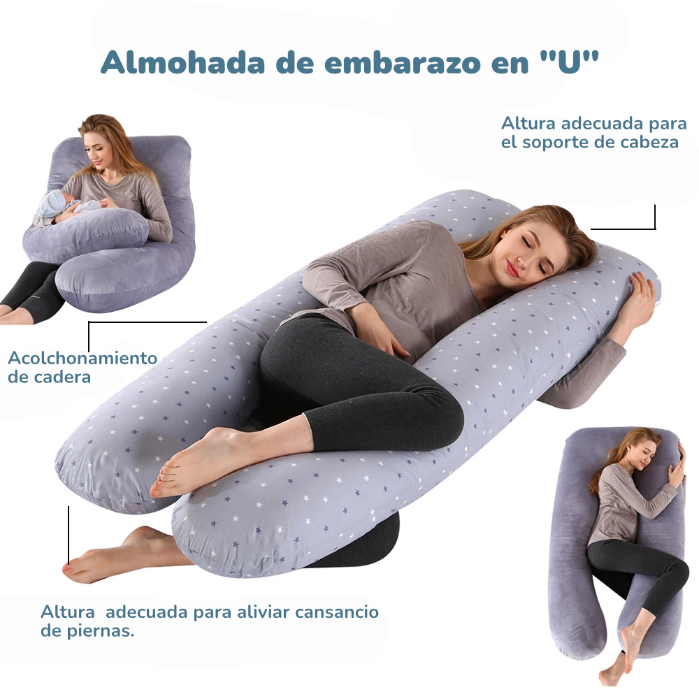 Almohada de Embarazo de Soporte Corporal (130x70 cm) | Soporte de Cuerpo Total, Clase A y Refrescante