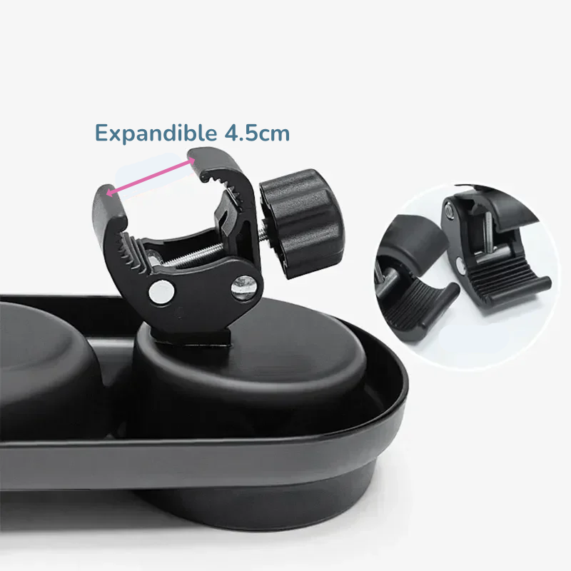 Bandeja de Snacks Universal para Carriola con portavasos.