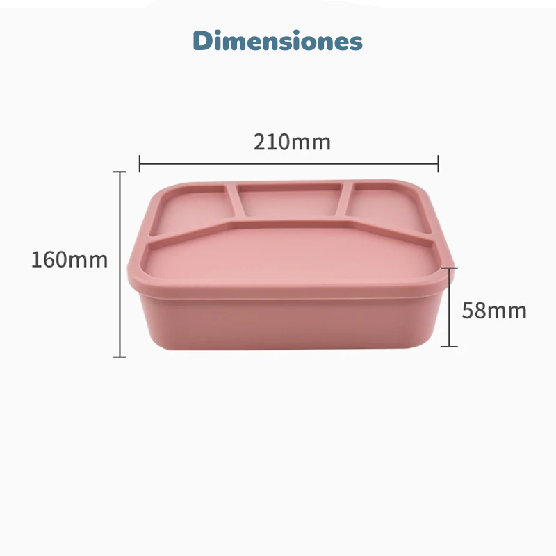 Caja Bento de Silicona  |  Compartimentos a Prueba de Fugas