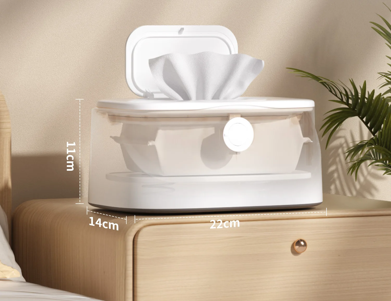 Calentador de Toallitas para Bebé | Control de Temperatura (50°C a 60°C), Luz Nocturna y Gran Capacidad