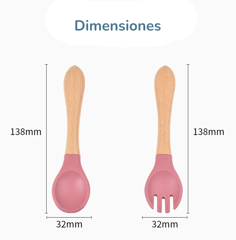 Set de Cubiertos de Entrenamiento – Silicona y Madera