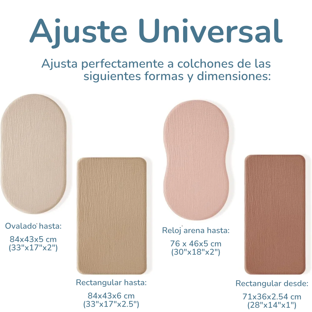 Set de 2 Sábanas de Muselina 100% Algodón - Suaves y Transpirables