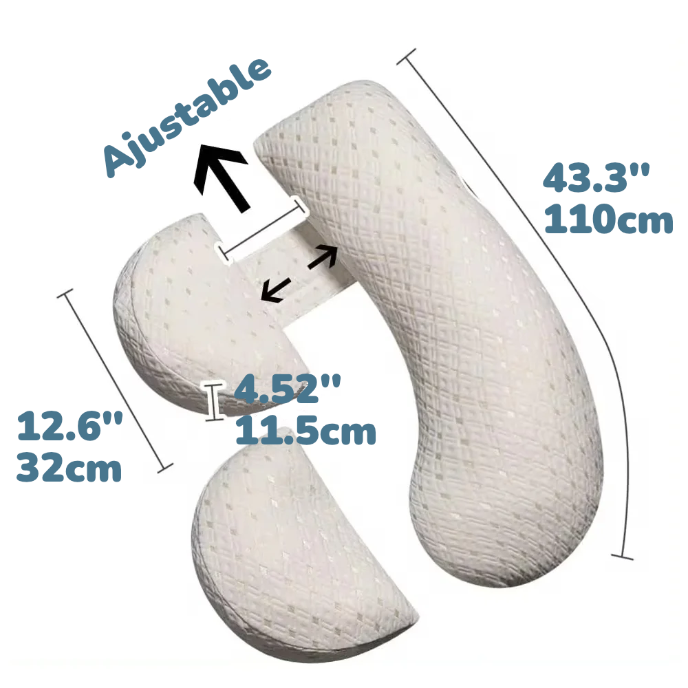 Almohada de Embarazo Multifuncional | Soporte Lumbar Ajustable, Relleno Anti-Ácaros (2 Estilos Disponibles)