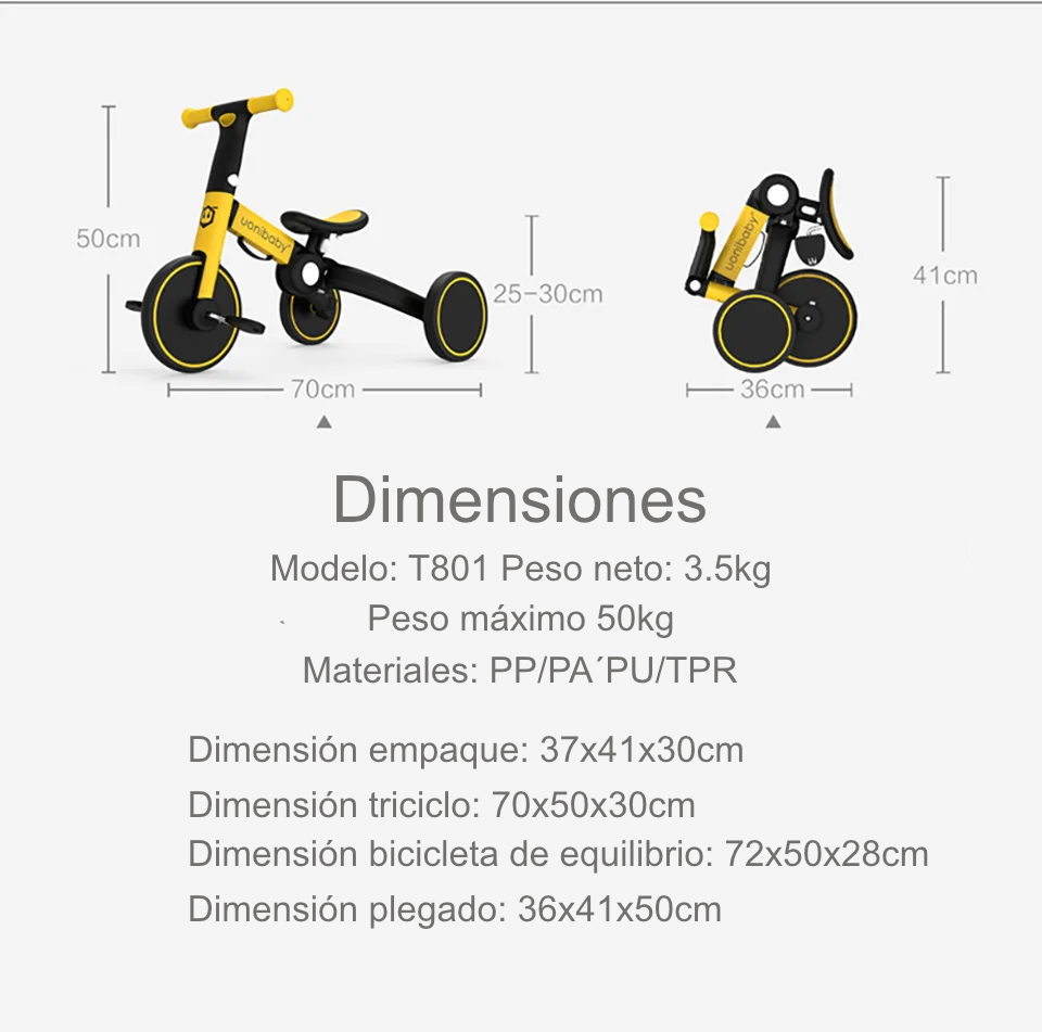 Triciclo Plegable 4-en-1