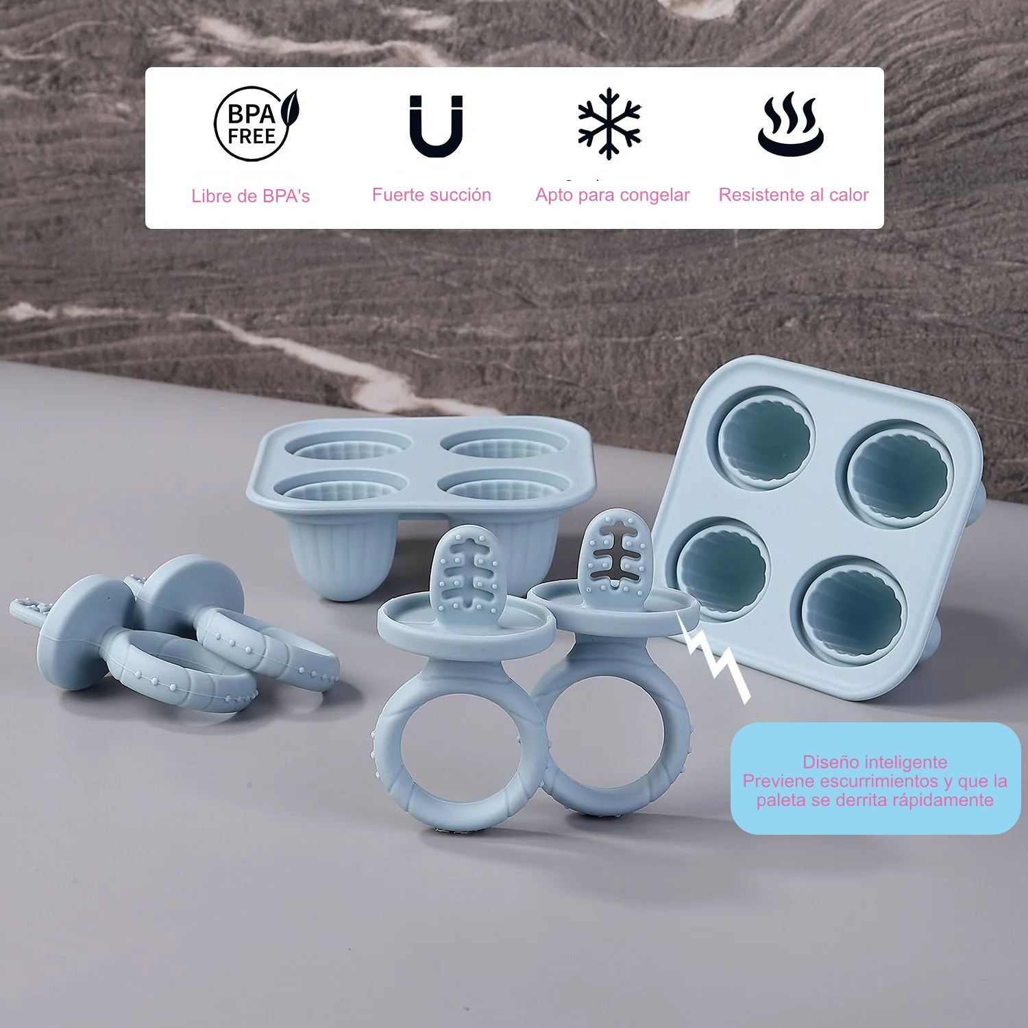 Molde de silicona para mordedera tipo paleta | Silicona Sin BPA, Alimentación y Dentición