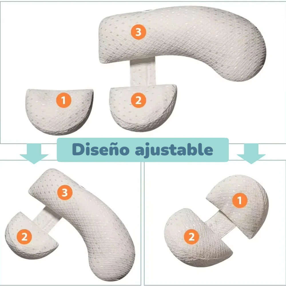Almohada de Embarazo Multifuncional | Soporte Lumbar Ajustable, Relleno Anti-Ácaros (2 Estilos Disponibles)