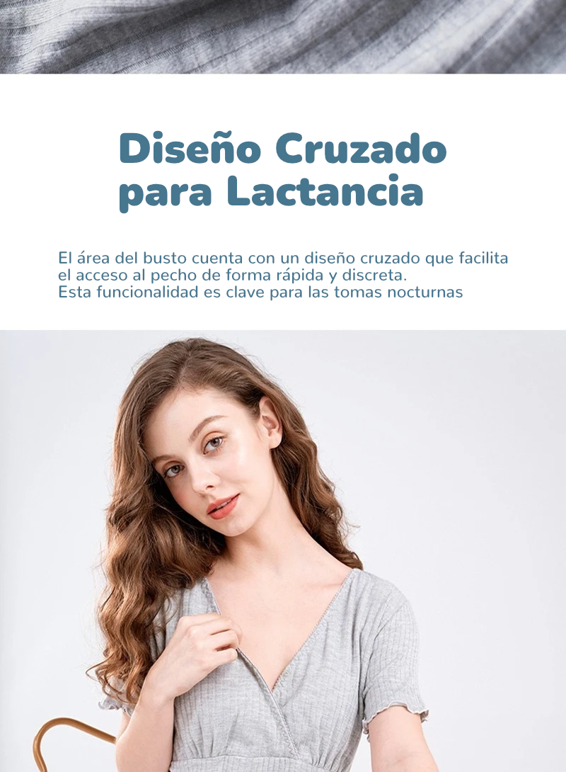 Camisón de Lactancia Premium | Vestido de Embarazo, Pijama Holgado con Soporte de Busto