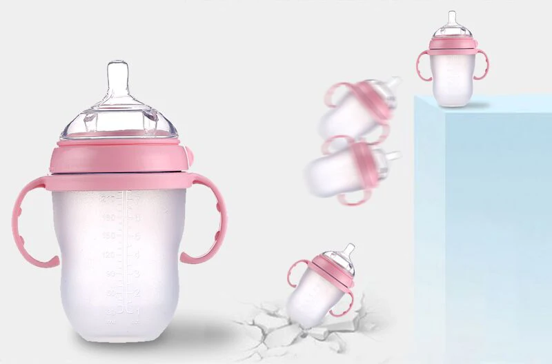 Pack de 2 Biberones de Silicona Premium (5 oz y 8 oz) | Diseño de Lactancia Natural y Anti-Cólicos