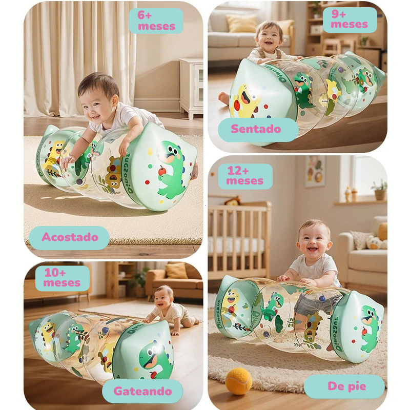 Rodillo Inflable para Gatear | Juguete de Estimulación y Desarrollo Motor