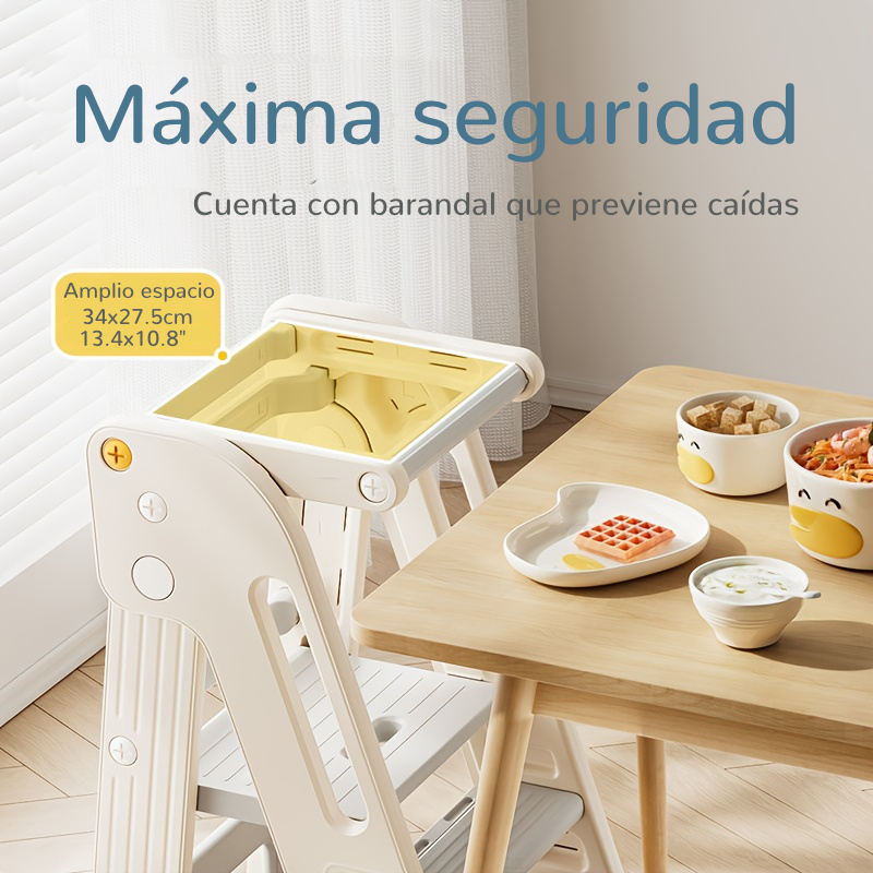 Torre de Aprendizaje Plegable y Ajustable: Fomenta la Independencia de tu Hijo