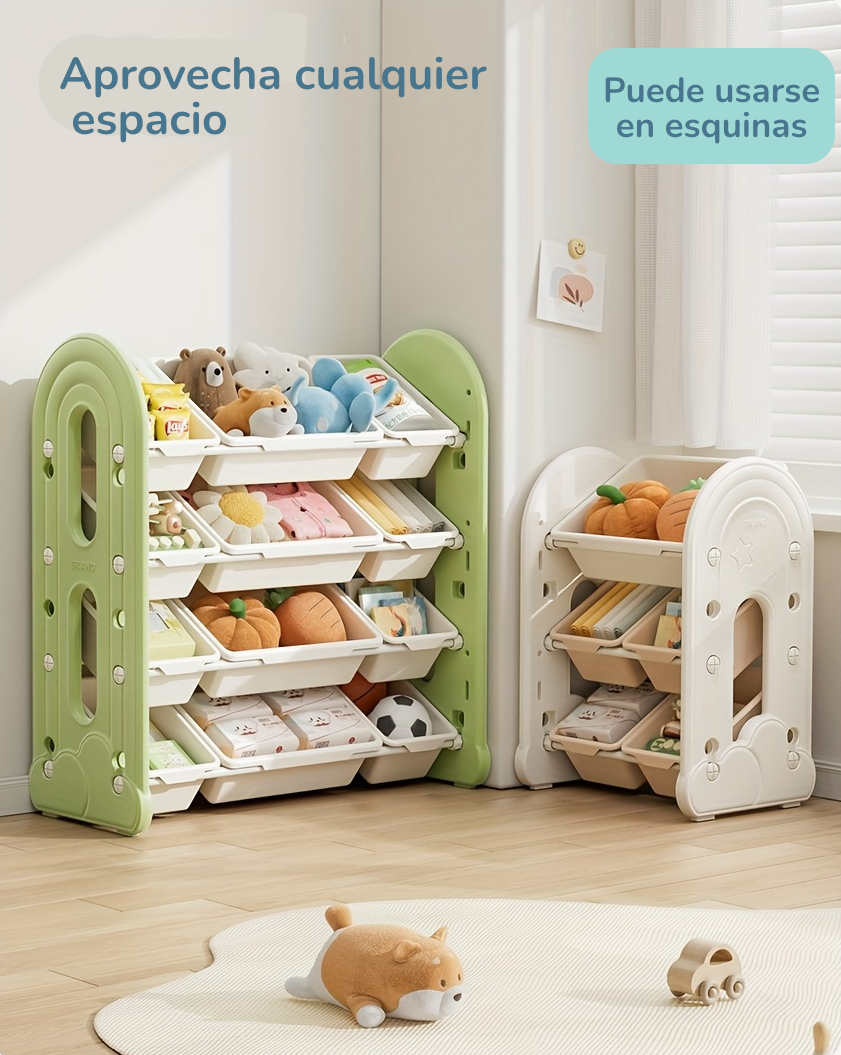 Estantería de Almacenamiento Extragrande de 4 Niveles con Diseño de Nubes