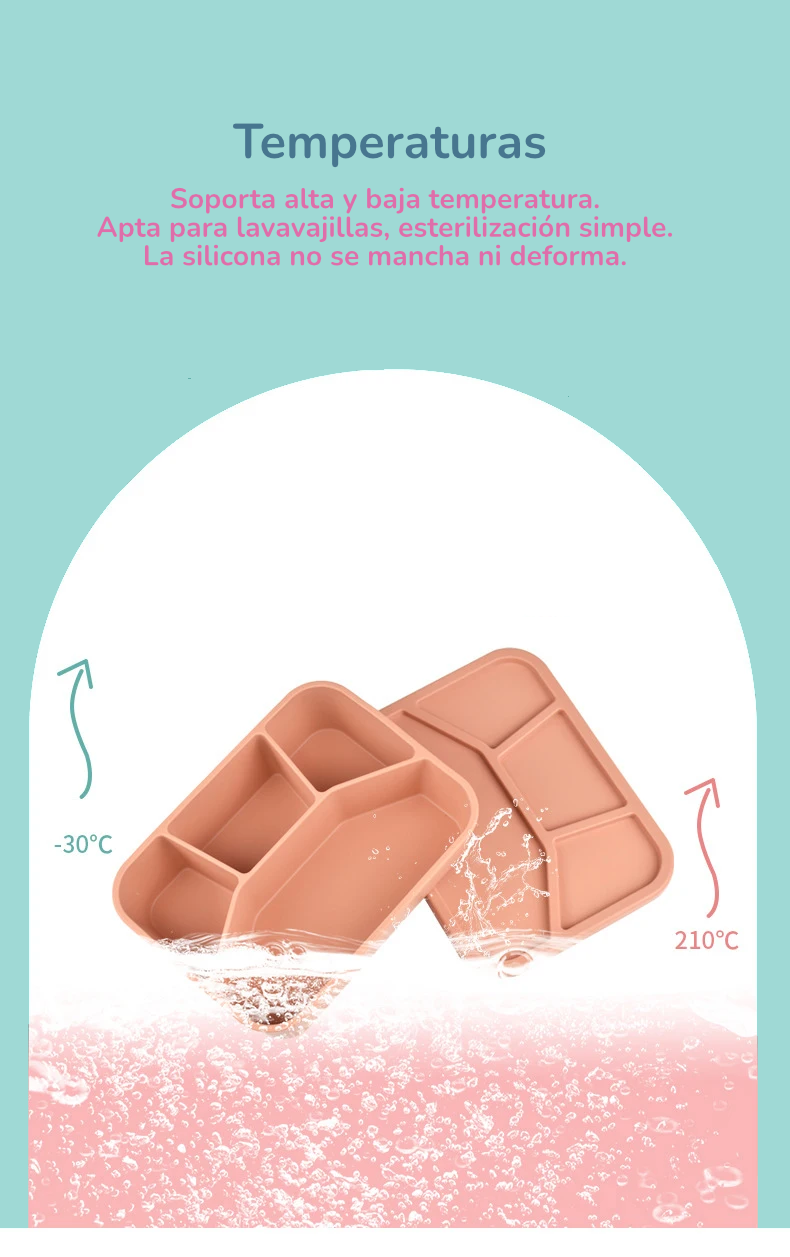 Caja Bento de Silicona  |  Compartimentos a Prueba de Fugas