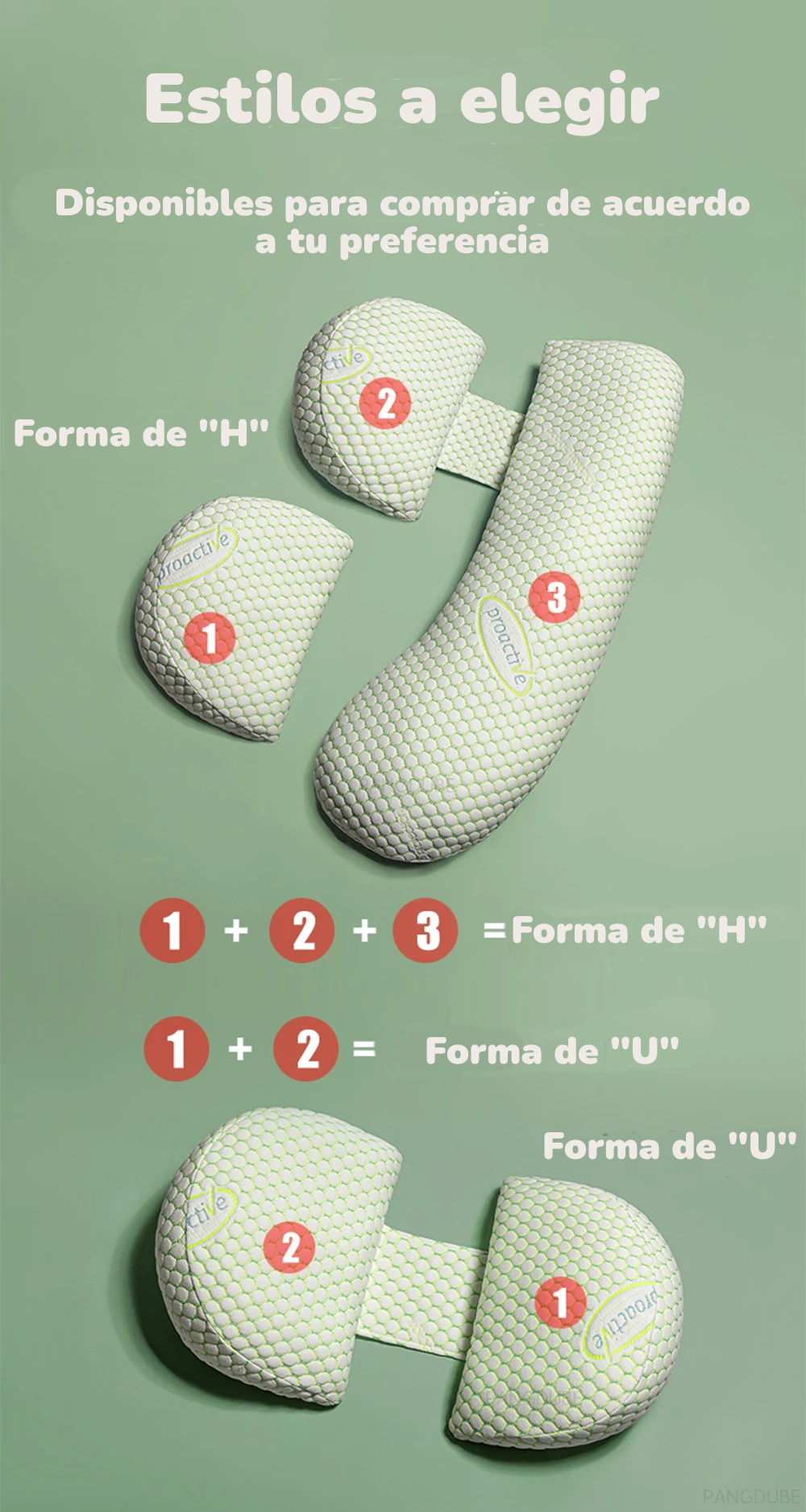 Almohada de Embarazo Multifuncional | Soporte Lumbar Ajustable, Relleno Anti-Ácaros (2 Estilos Disponibles)