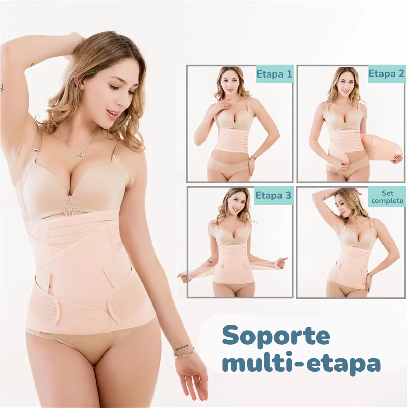 Banda de Soporte Posparto 3 en 1 | Faja Transpirable para Vientre, Cintura y Pelvis
