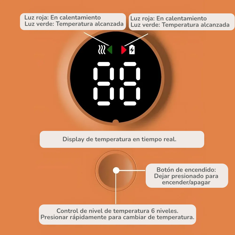 Calentador de Biberones Portátil Recargable (Dos versiones) | Control Electrónico de Temperatura (37°C a 55°C)