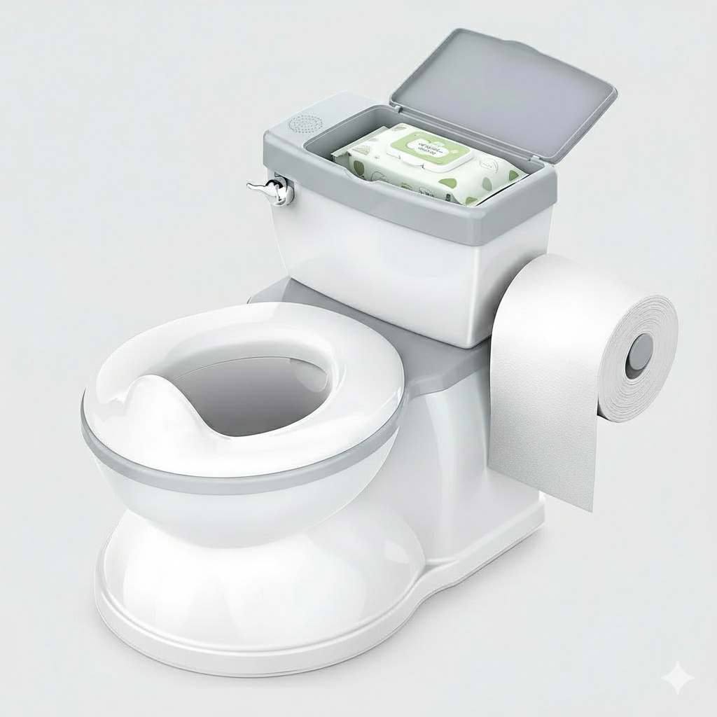 Inodoro de Entrenamiento con Sonido de Descarga: ¡Haciendo el Baño Divertido!