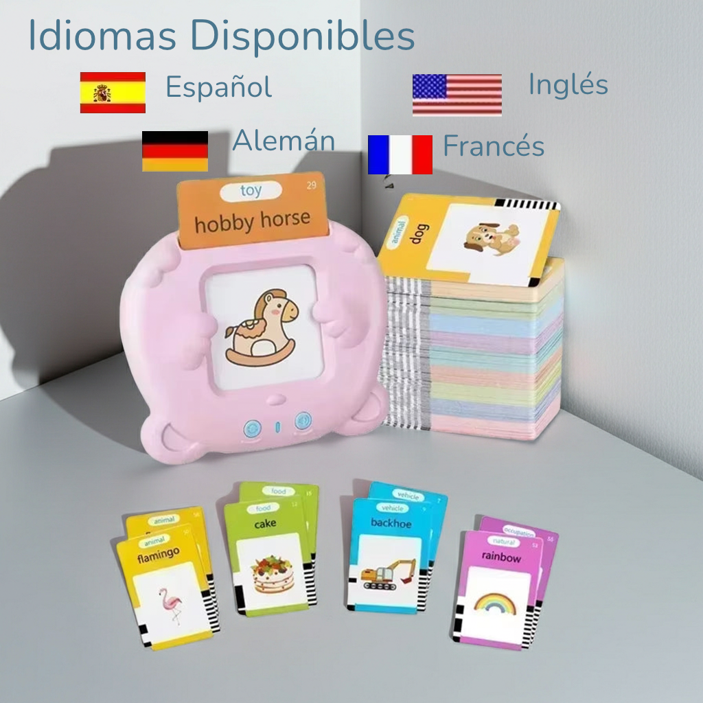 Tarjetas de Vocabulario Multilingües con Lector Electrónico – ¡Aprendizaje Interactivo y Certificado!