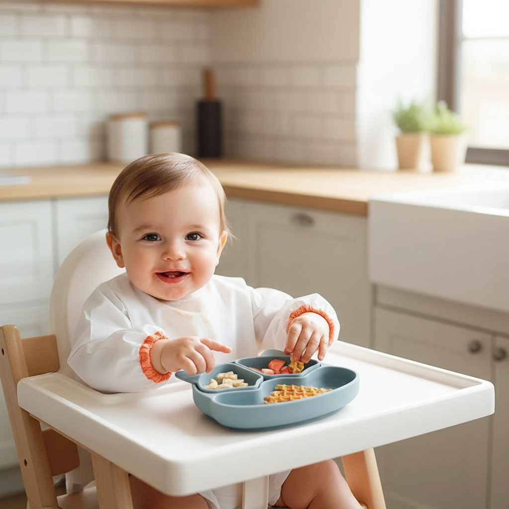 Plato de Silicona con Ventosa Antideslizante