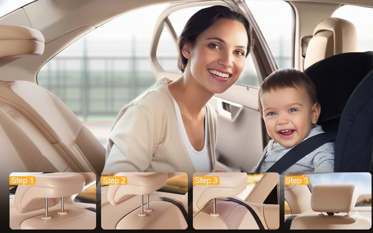 Espejo de Observación de bebé para Asiento de Coche (Diseño de Gancho y Clip)