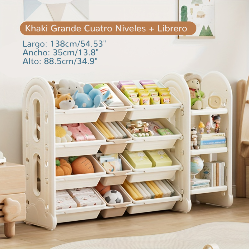 Estantería de Almacenamiento Extragrande de 4 Niveles con Diseño de Nubes