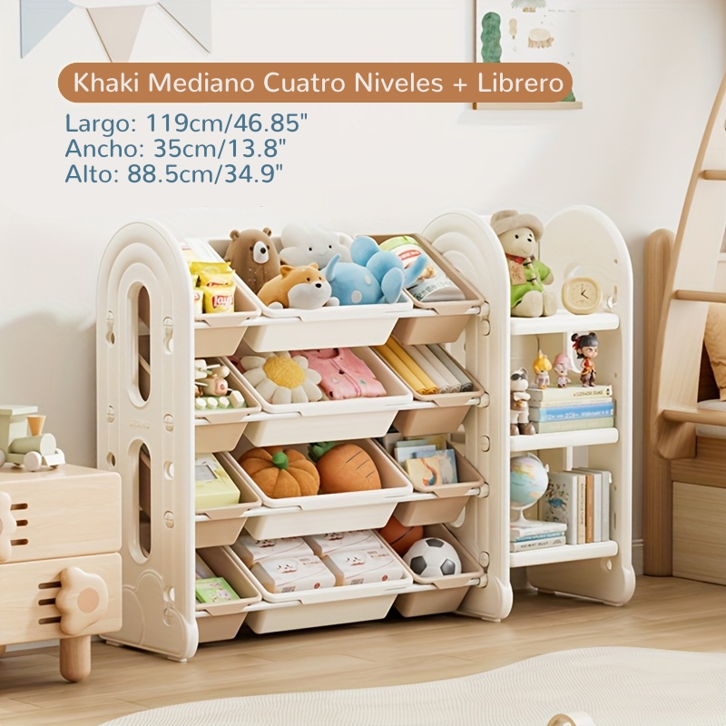 Estantería de Almacenamiento Extragrande de 4 Niveles con Diseño de Nubes