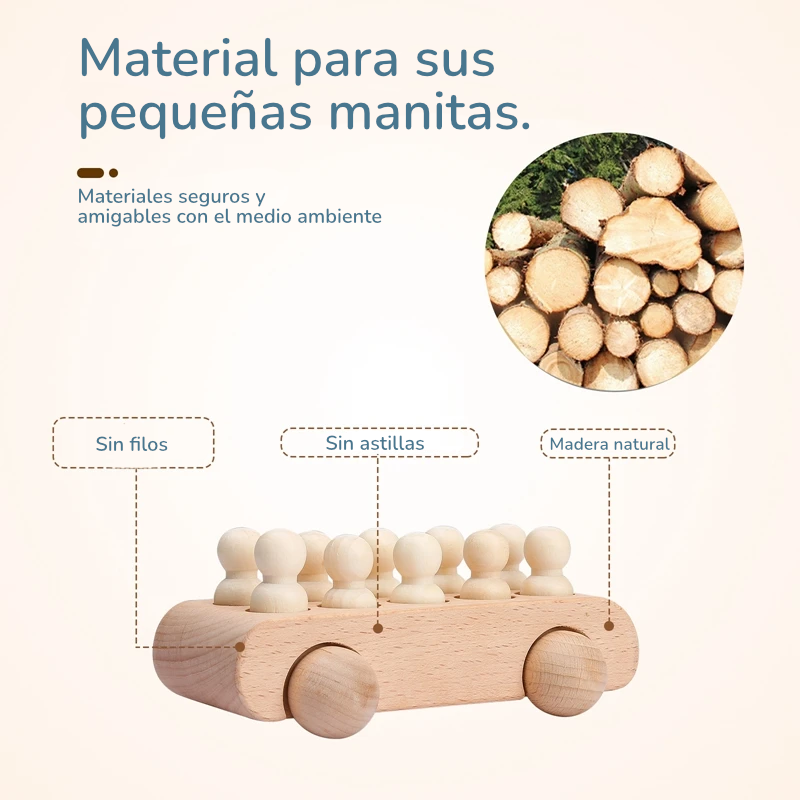 Tren y avión de Madera Didácticos Montessori - Juguete de Aprendizaje