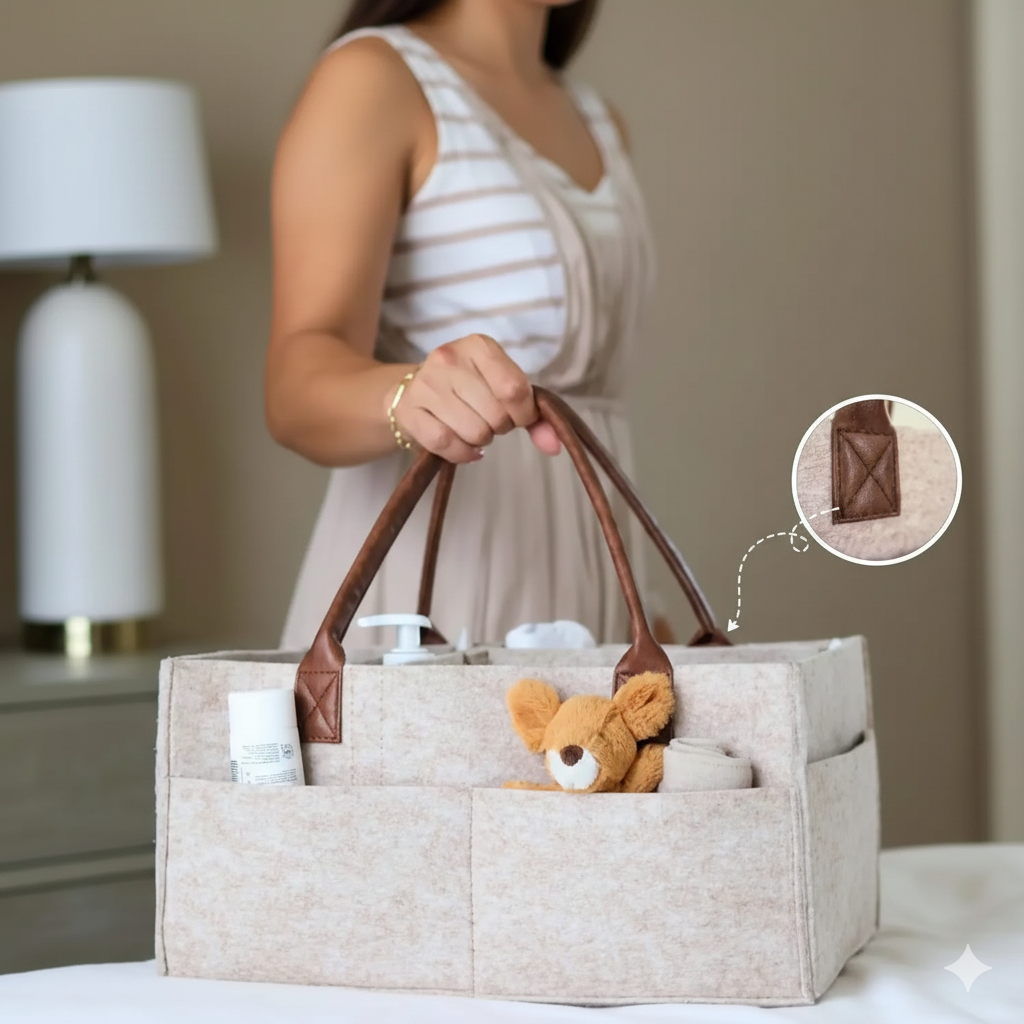 Cesta Organizadora de Fieltro Premium con 9 Compartimentos | La Solución Definitiva de Orden