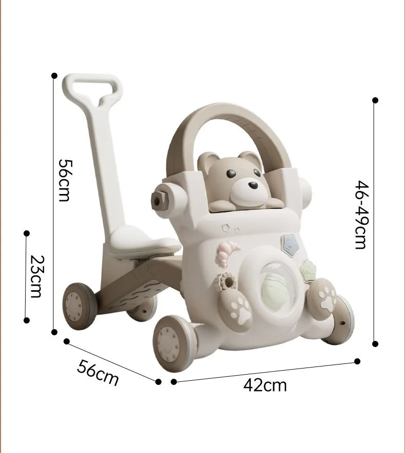 Andadera Bebé 3 en 1 Osito Encantador: Sentado a Caminar, Antivuelco y Multifuncional – Primeros Pasos Seguros